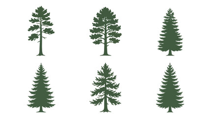 Obraz premium Forest tree silhouettes collection