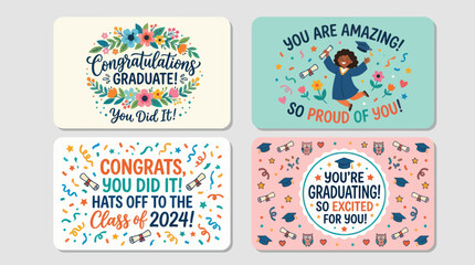 Obraz premium Graduation celebration greetings and messages