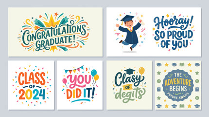 Graduation celebration greetings collection © Ditz