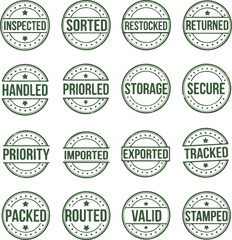 Obraz premium Vintage rubber stamp icons grid