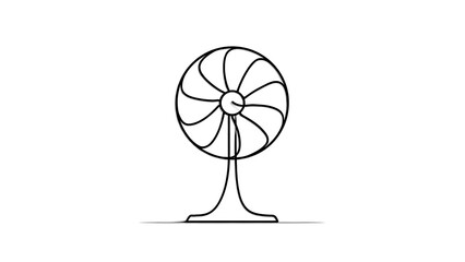 Fototapeta premium Minimalist fan illustration on white background.