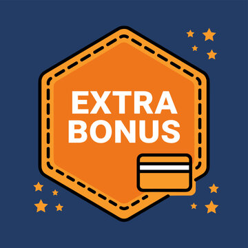 Flat design vector illustration featuring a hexagon shaped badge with a dashed outline border, filled with solid orange color with absolutely no gradient, surrounded by a clear thick yellow border