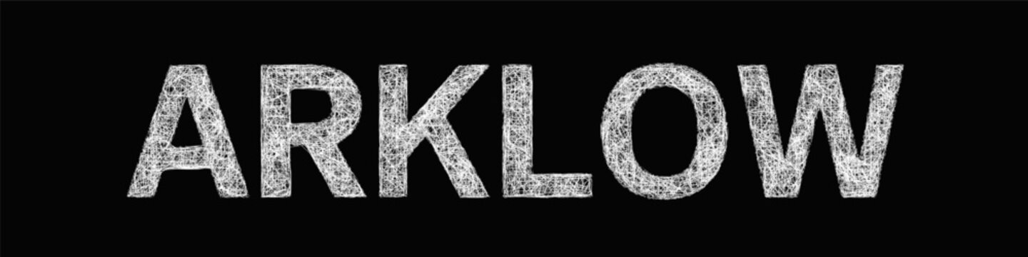 Sketch monochrome Arklow text design element