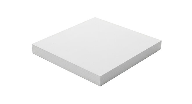 Simple white square platform base for product display isolated on transparent background