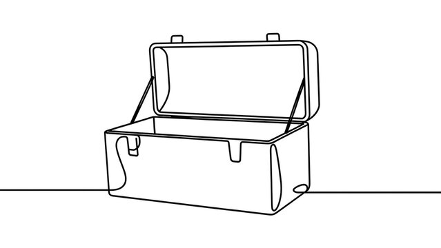 Open toolbox on white background.