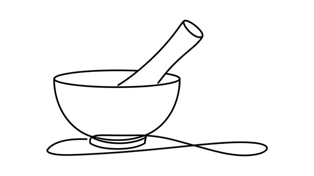 Mortar and pestle on white background.