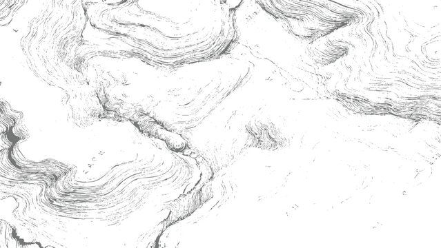 black and white abstract topographic contour line texture with layered wavy geological patterns for creative design projects