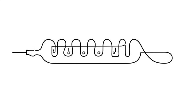 Suturing needle and thread on white background.