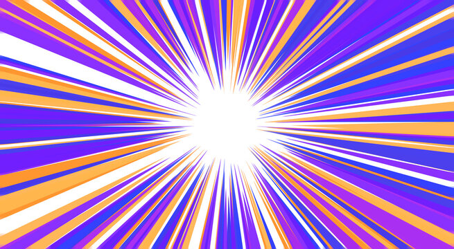 Radial speed lines in purple and orange a dynamic burst effect on transparent background speedlines energy motion acceleration swift quick