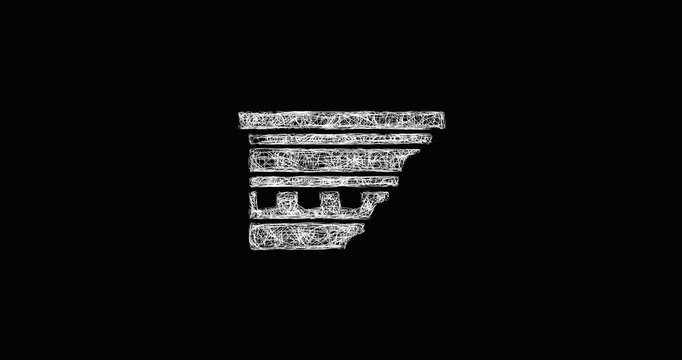 Sketch cornice icon animation - smooth progressive reveal