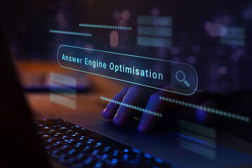 AEO Answer Engine Optimization Concept, AI Search © Song_about_summer