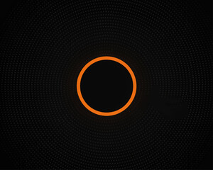 Abstract Metallic Soccer Ball Power Button Icon with Circular Light Ring on Dark Technology Background Vector Illustration Wallpaper Design Template © Razu Ahmed Emran 2