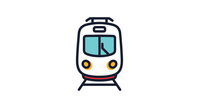 Train Front View Icon Line art clean abstract minimal illustration.eps