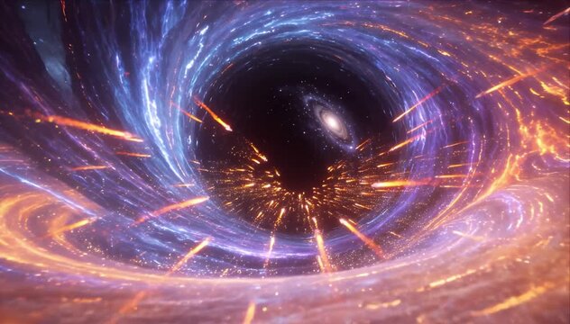 Galaxy space wormhole vortex spiral nebula star universe cosmos energy glowing galaxy spiral deep space vortex swirl with falling star trail line spark fantasy portal abstract cosmic background