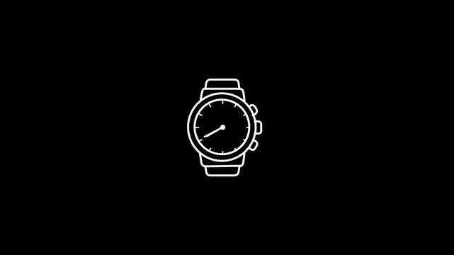 Animation of Sustainable watch or clock icon. Hand watch timing animation concept. 4k. 