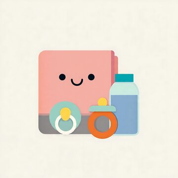 Cute pink piggy bank with coins and smiley face illustration.