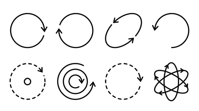 Collection of circular loading refresh rotation and reload arrows for web interface.