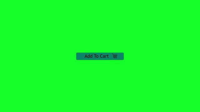 Animation of add to cart text or button with finger touch or click effect to save product. 
