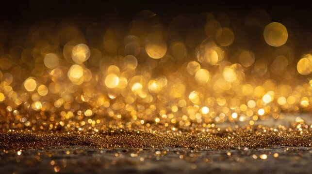 Golden glitter sparkles background