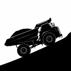 Heavy duty mining dump truck on steep incline. © Dombo