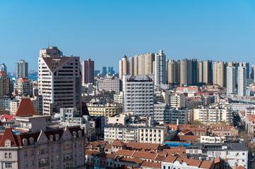 Qingdao Old Town Skyline Mixed with Modern High-Rise Buildings, China © 子程 龚