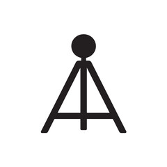 Naklejka premium Minimalist tripod icon illustration featuring simple black geometric lines for camera mounting stand.
