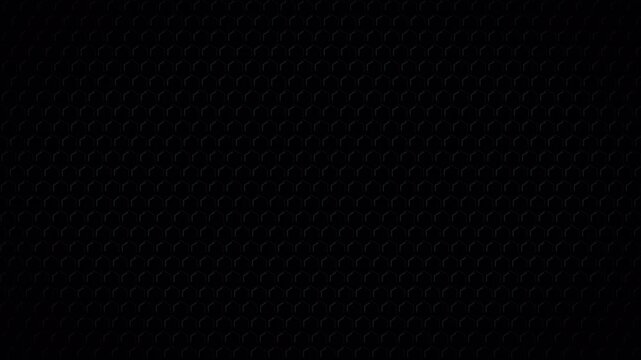 Abstract dark background with shifting geometric honeycomb pattern.