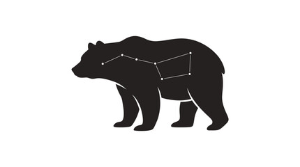 Black bear silhouette with star constellation vector illustration © Mafaat