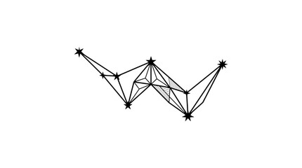 Minimalist geometric star constellation letter w vector icon © Mafaat