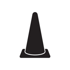 Fototapeta premium Traffic cone icon for road construction safety and hazard warning zones on highways or city streets.