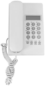 White corded landline phone