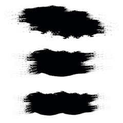 Fototapeta premium Brush lines set. Vector black paint brush on white background.
