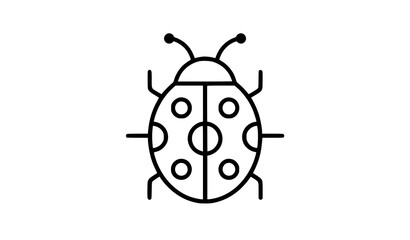Fototapeta premium Minimal Ladybug Outline Icon Vector for Web Interface Mobile Application UI UX and Presentation Design