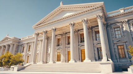 Obraz premium Grand Neoclassical Government Building with Towering Columns
