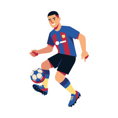 Obraz premium Soccer Player Kicking Ball Vector Illustration 