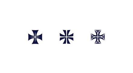 Fototapeta premium Three stylized iron cross symbols in a row.