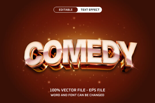 Comedy Show Rose Gold Luxury Editable Text Effect