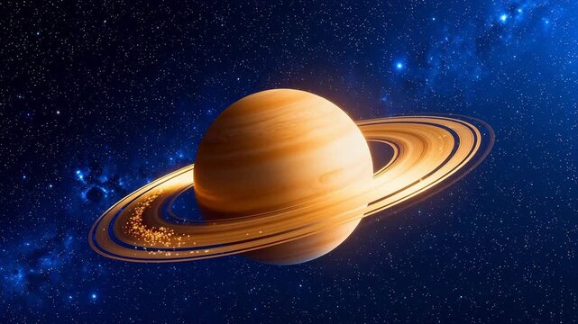 Saturn planet with rings in space
