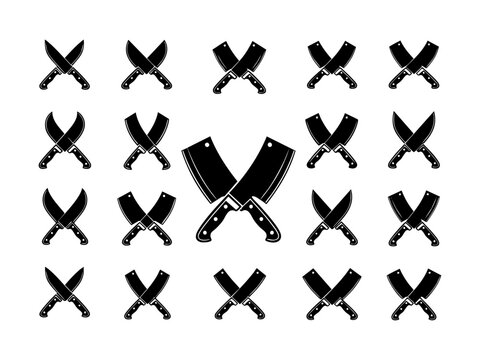 Butcher crossed knives