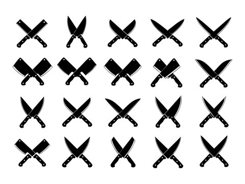 Butcher crossed knives