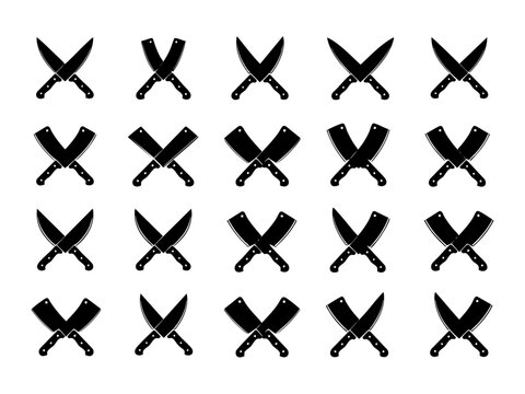 Butcher crossed knives