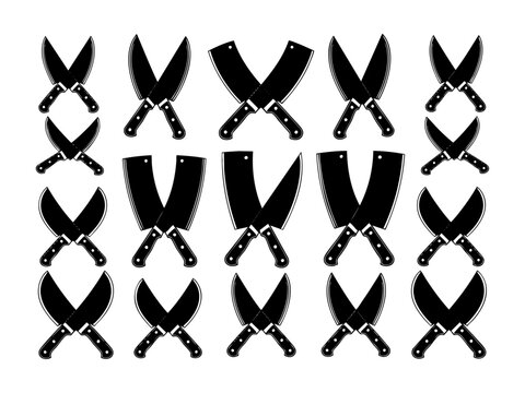 Butcher crossed knives