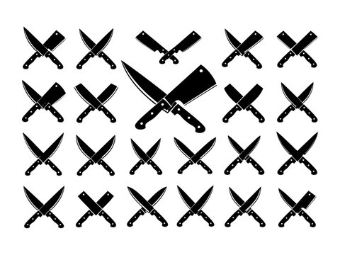 Butcher crossed knives
