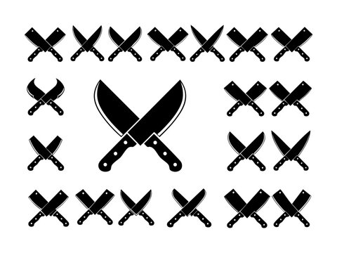 Butcher crossed knives