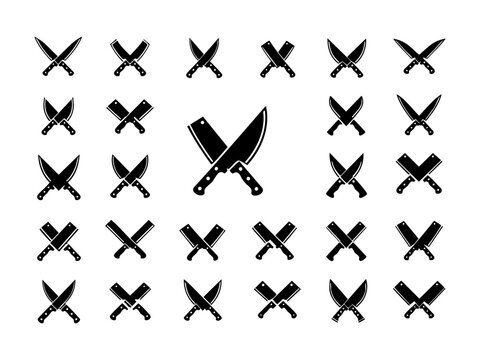Butcher crossed knives
