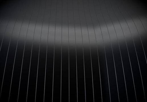 Abstract Black Metallic Curved Wave Lines Background