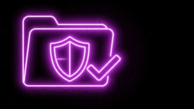 Secure folder data protection neon sign security