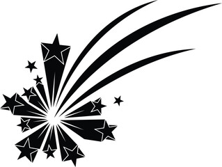 Dynamic starburst vector graphic with radiating stars and flowing lines art © SEMA