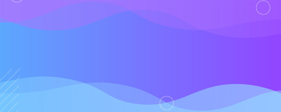 Banner background, blue and purple gradations, colorful, wavy effect stye, memphis