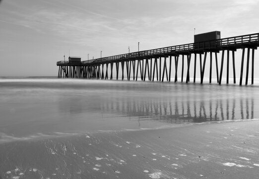 Belmar black and white fishing pier